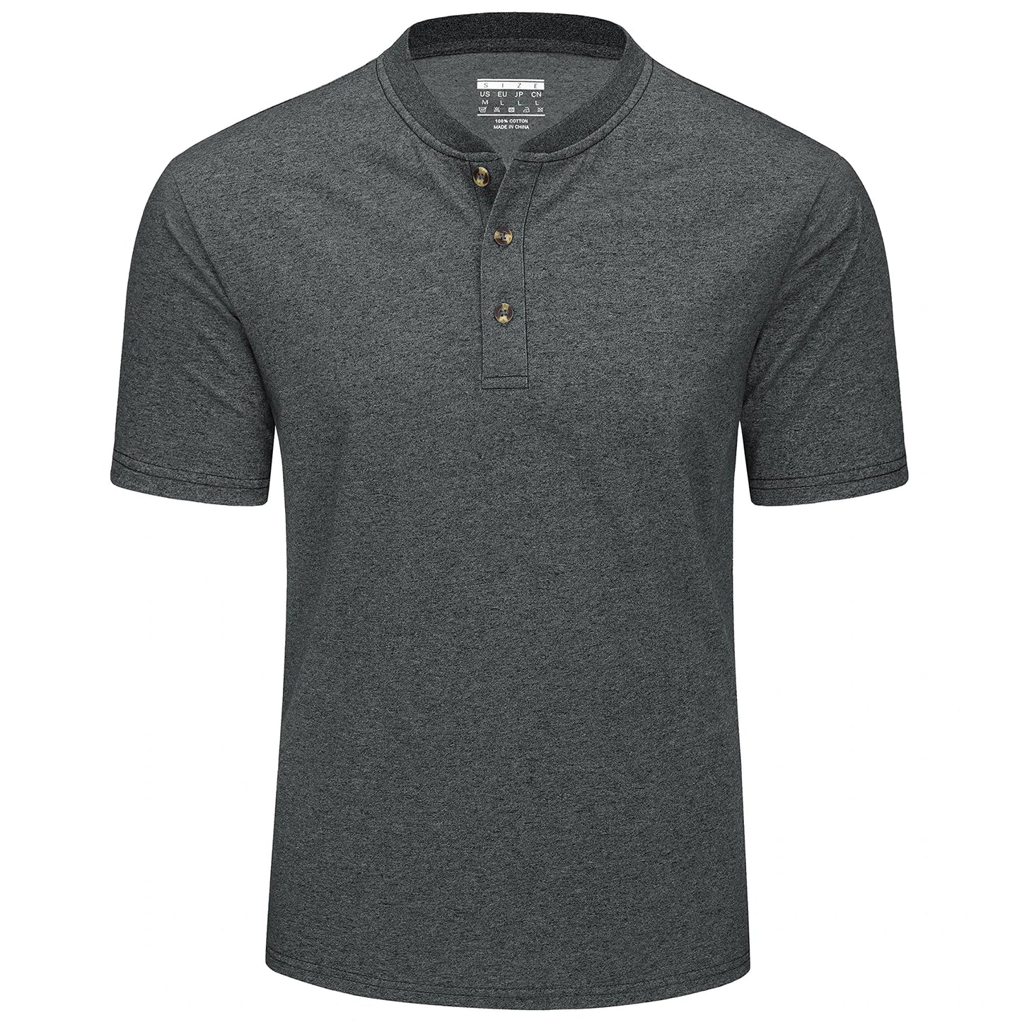 MAGCOMSEN Men's Henley T-shirt Cotton Blend Summer Short Sleeve Fashion 3 Buttons Front Placket Tee Shirt