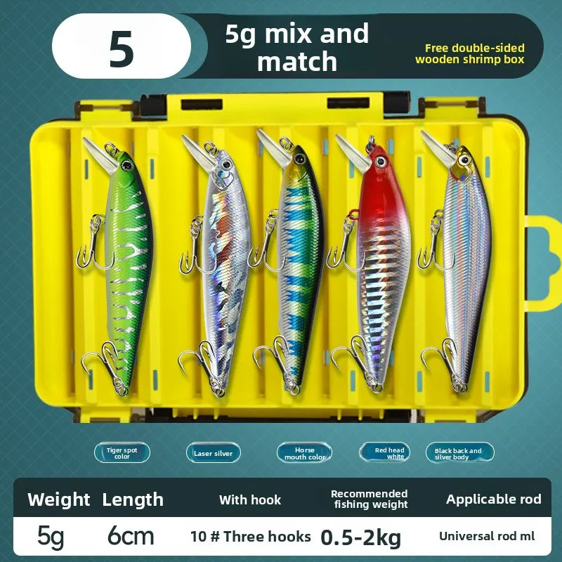 Suspended Silver Blade Road False Bait Trembling Sinking Water Floating Water Mino Long throw Freshwater Reservoir 5g