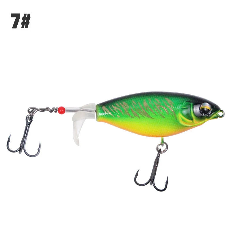 Propeller Fishing Lure 6.5cm/6g 8cm/10g Bionic Hard Bait Fishing Tackle Rotating Tail Fishing Bait Outdoor Fishing Spin Bait