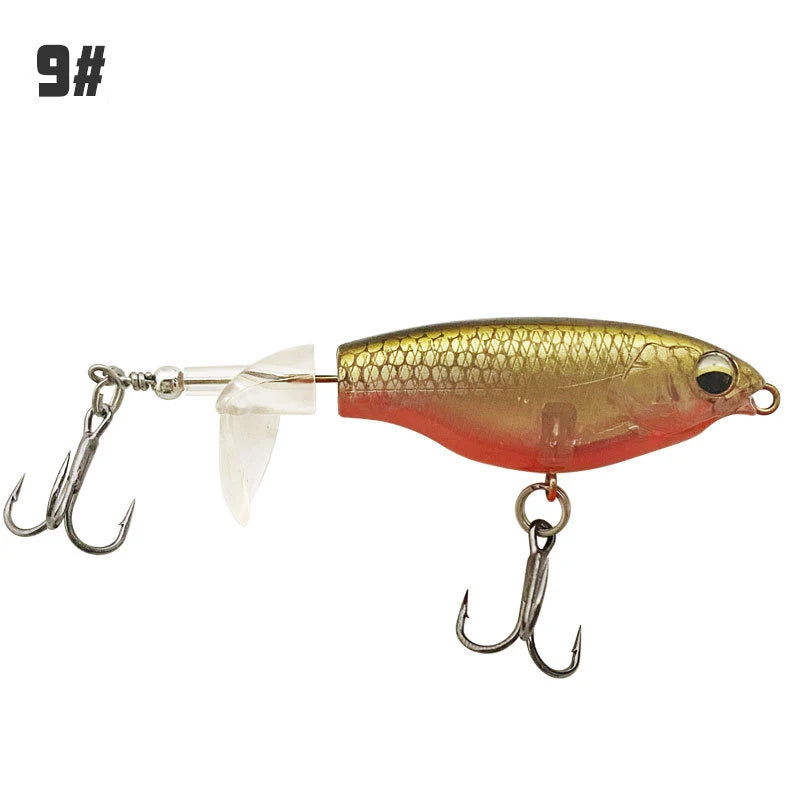 Propeller Fishing Lure 6.5cm/6g 8cm/10g Bionic Hard Bait Fishing Tackle Rotating Tail Fishing Bait Outdoor Fishing Spin Bait