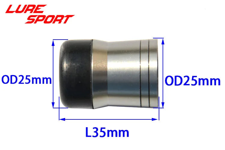 LureSport 4pcs Aluminum Flat Rubber Butt Cap 35mmFishing Rod Building Component Pole Repair DIY Accessory