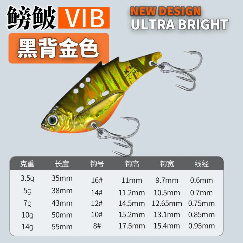 NUNATAK Metal VIB Bait 5g/7g/10g/14g High Frequency Tremor VIB Bass Lure Hard Minnow TROUT Baits Sinking Bait Glowing Sea Lure