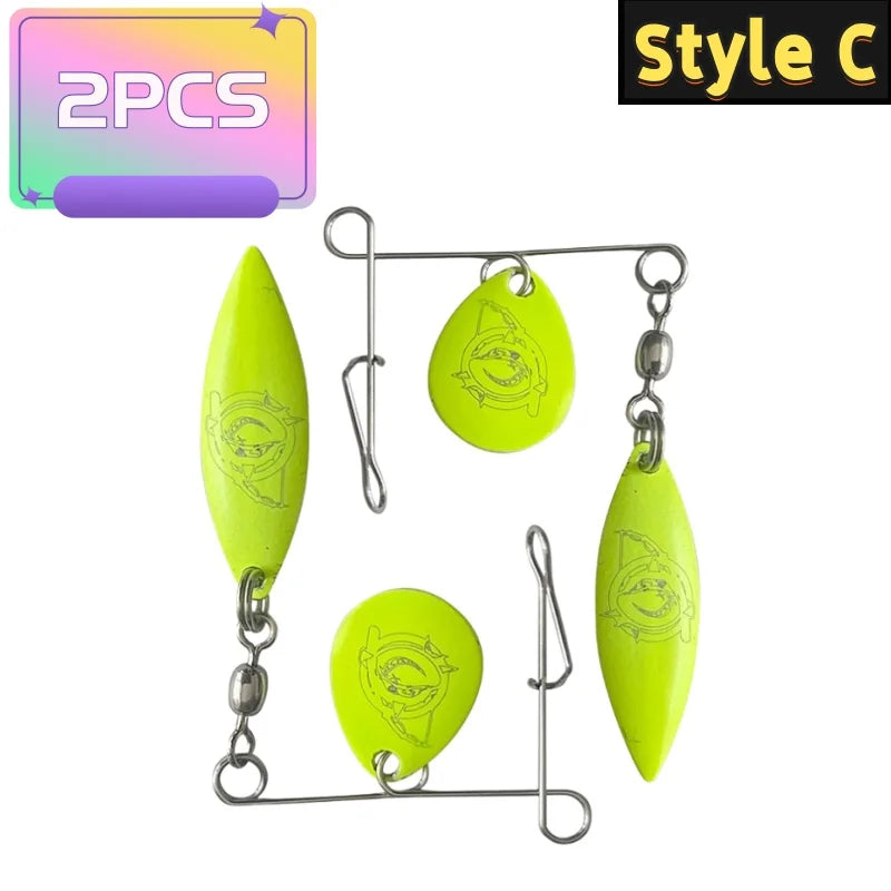 2Pcs Hard Spoon Bass Lures Spinner Bait With L-pin Fishing Gear Bait Artificial Bait Strong Pulling Force Bait Fishing Equipment
