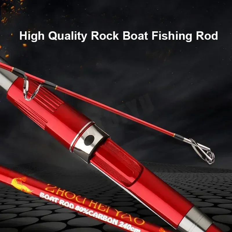 Telescopic Portable Fishing Rod Spinning Ultralight Hard Carbon Fishing Rod 1.8 M 2.1 M 2.4 M Red Three-section New Fishing Pole