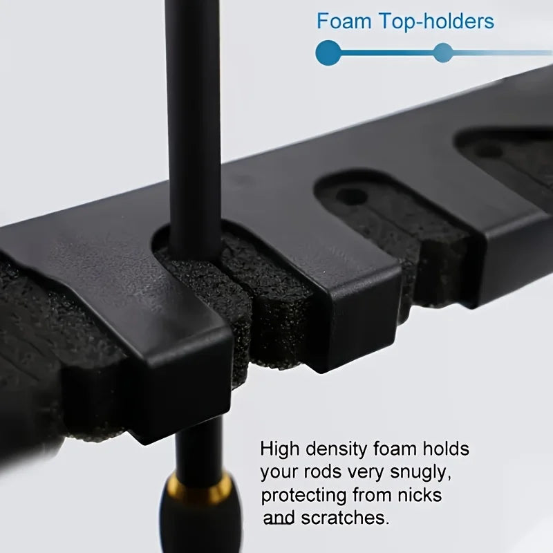 2pcs 2-Pack Horizontal Wall-Mounted Fishing Rod Rack, Holds 6 Rods, Space-Saving Storage for Fishing Poles