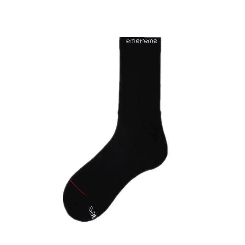Fashion Designer Mens Sock Streetwear All-Match Black White Sports Long Socks