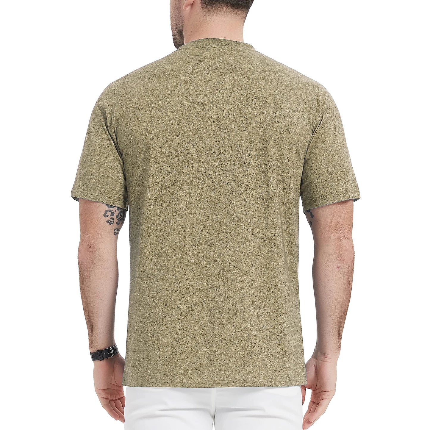 MAGCOMSEN Men's Henley T-shirt Cotton Blend Summer Short Sleeve Fashion 3 Buttons Front Placket Tee Shirt
