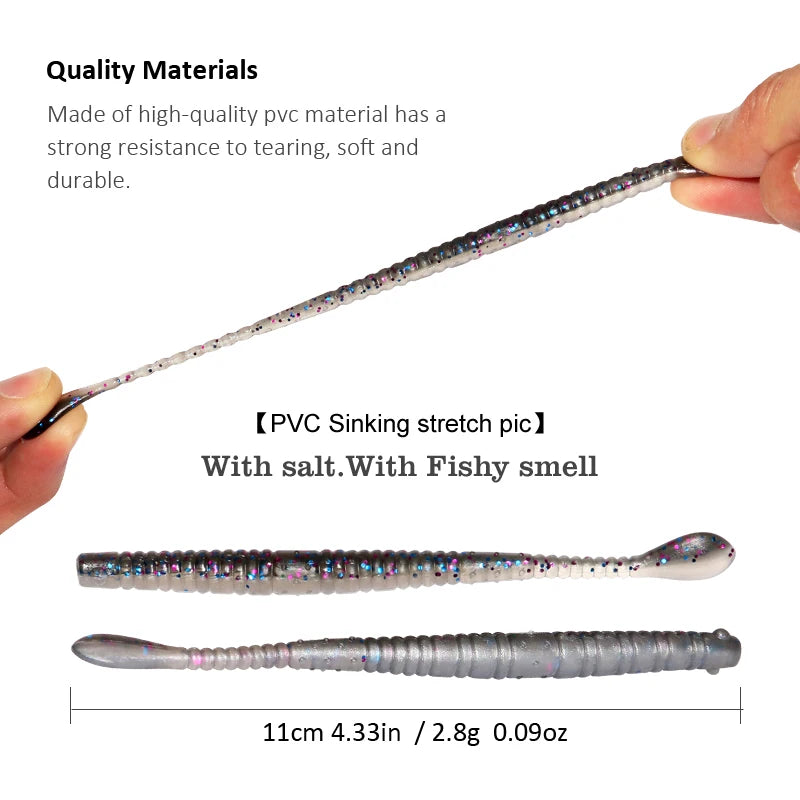 Fishing Lures 50pcs Floating Slug Lure Sinking Earthworm Soft Artificial Silicone Bait Kit Sea Wobbler Worm False Bait With Box