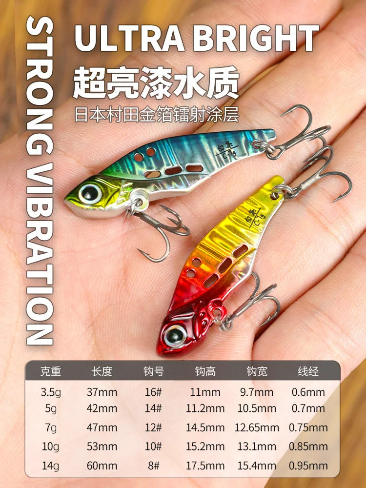 NUNATAK Metal VIB Bait 5g/7g/10g/14g High Frequency Tremor VIB Bass Lure Hard Minnow TROUT Baits Sinking Bait Glowing Sea Lure