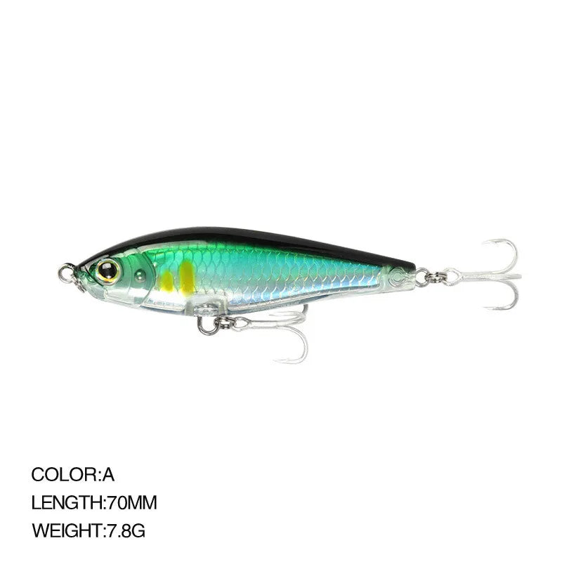 70mm 7.8g 3D Inshore Twitch Bait Lures Saltwater Trout Fishing Freshwater Long-range Bait Pencil Floating Minnow Wobblers