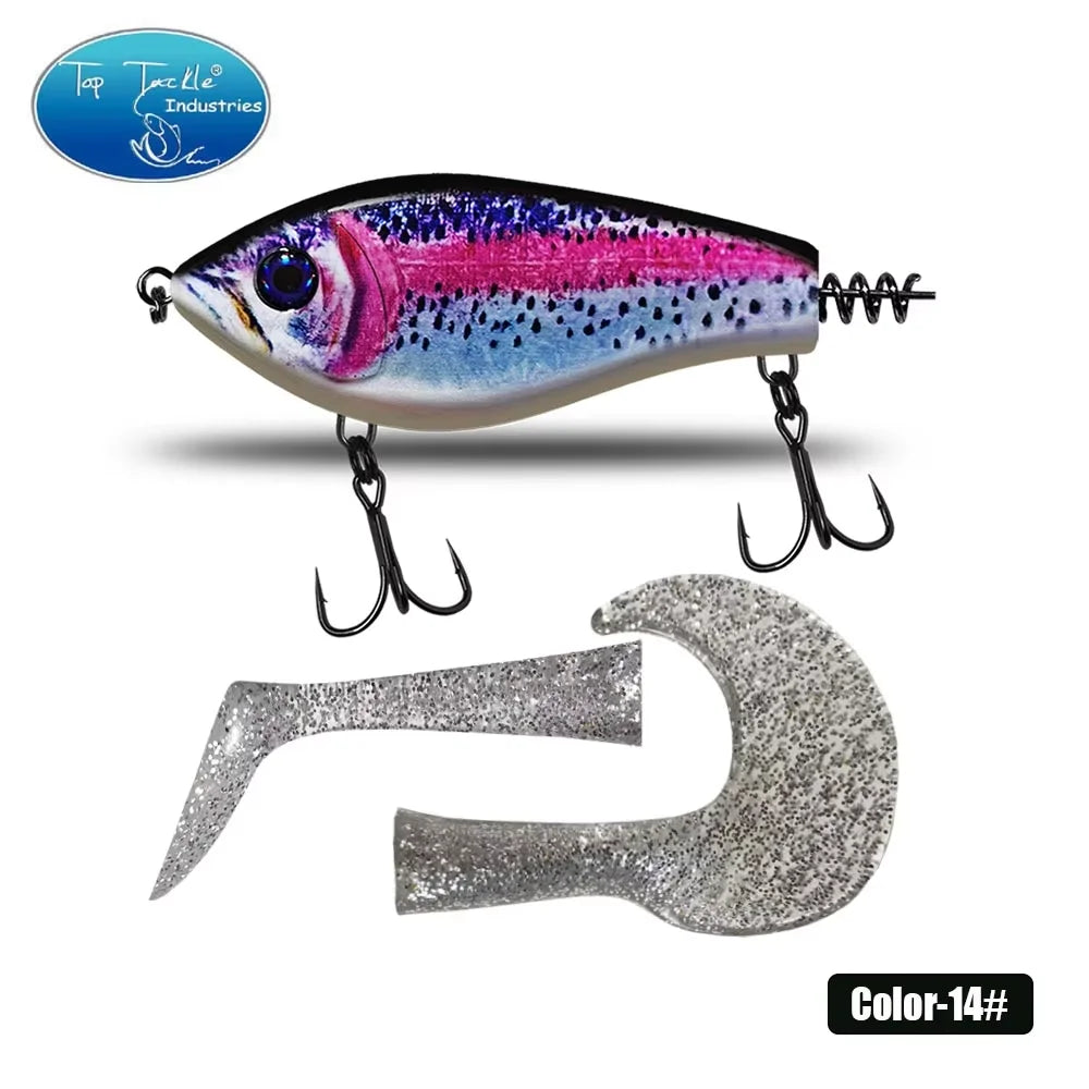 toptackle pike fishinglure hardbait 100mm75g  Jerk Baits Slow Sinking Fishing Lure pike Pesca Bass Musky jerk baits Qulity Hooks