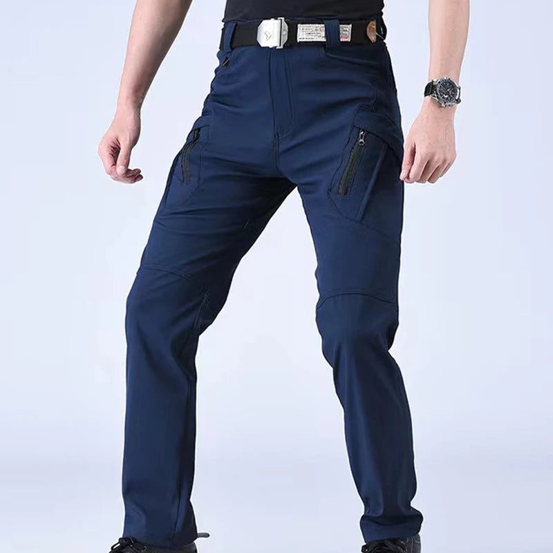 Men Elastic Military Spring Autumn Tactical Pants Camping Hiking Trekking Climbing Sharkskin Cargo Trousers Quick Dry Sports