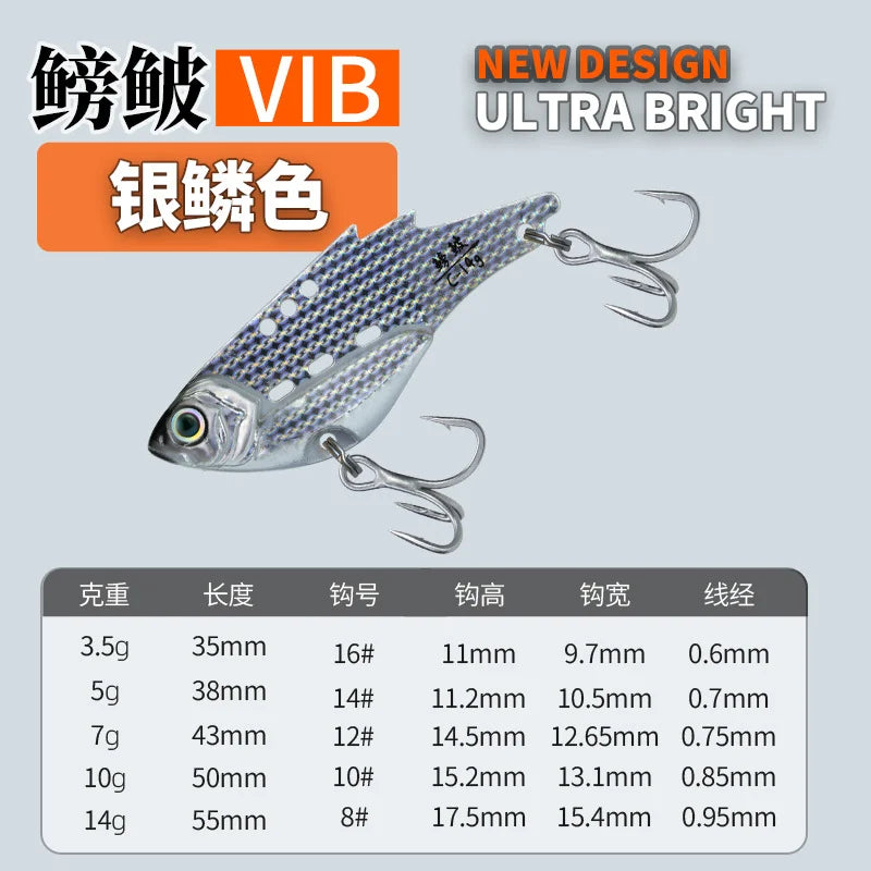 NUNATAK Metal VIB Bait 5g/7g/10g/14g High Frequency Tremor VIB Bass Lure Hard Minnow TROUT Baits Sinking Bait Glowing Sea Lure