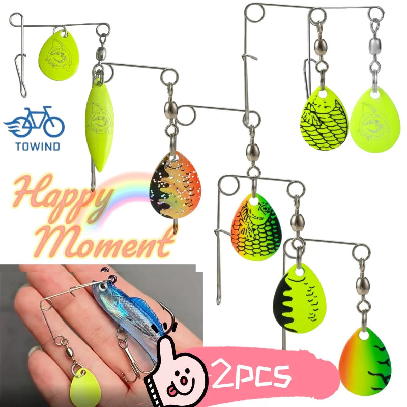 2Pcs Hard Spoon Bass Lures Spinner Bait With L-pin Fishing Gear Bait Artificial Bait Strong Pulling Force Bait Fishing Equipment