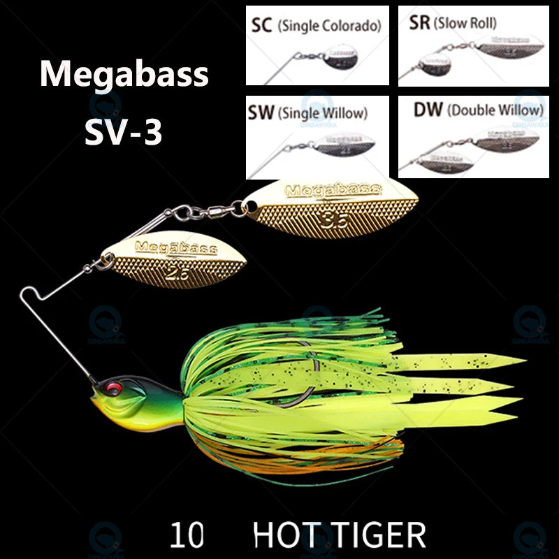 JAPAN Megabass SV-3 1/2 1/4 3/8 Oz. Double / Single Willow Spinnerbait DW SR SC SW FISHING Lure Sea Top Water Freshwater fishing