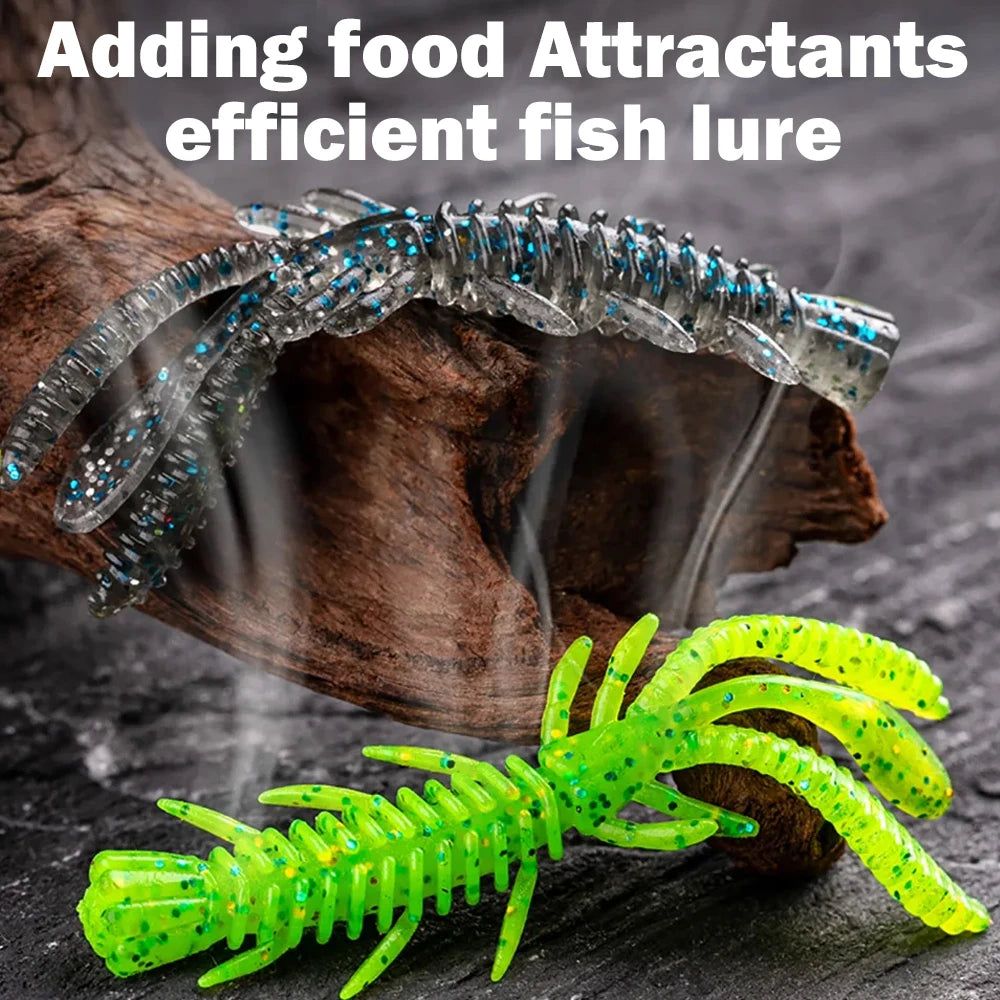 Floating Soft Lures Kit 5cm 6cm 7cm Shrimp Jig Rig Pesca Gear Tackle Silicone Swimbait Carp Attract Fishing Set 10-20pcs Bait