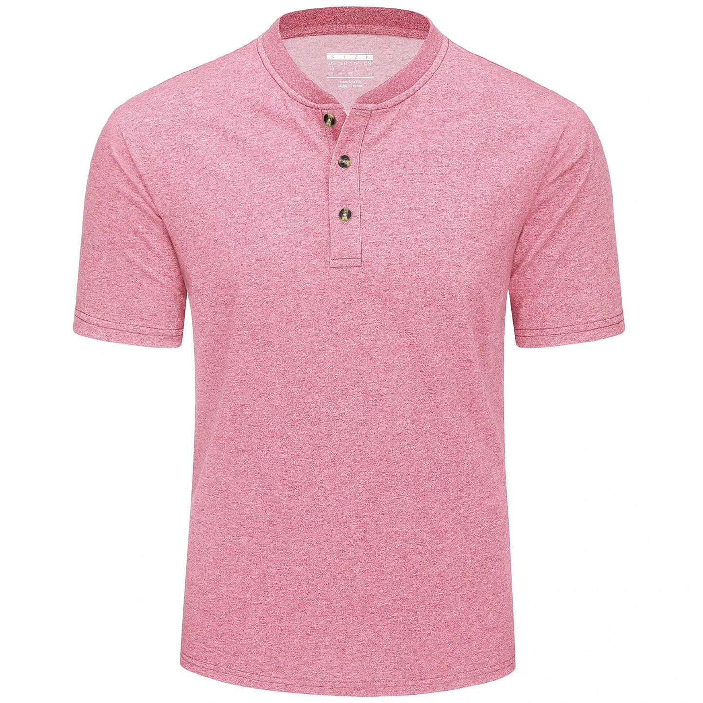 MAGCOMSEN Men's Henley T-shirt Cotton Blend Summer Short Sleeve Fashion 3 Buttons Front Placket Tee Shirt