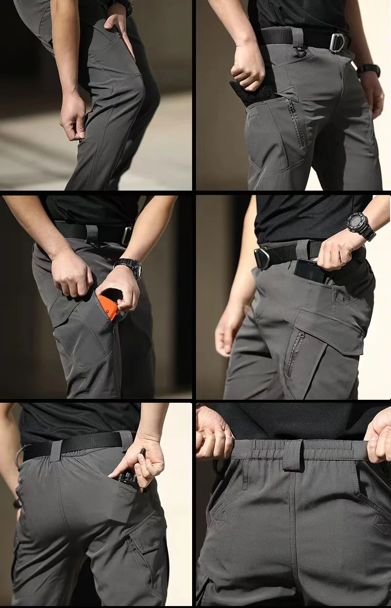 Men Elastic Military Spring Autumn Tactical Pants Camping Hiking Trekking Climbing Sharkskin Cargo Trousers Quick Dry Sports