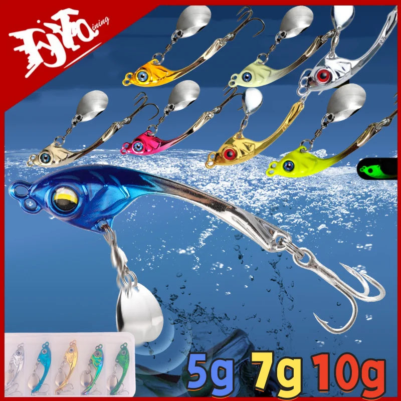 Spinner Bait 5/7/10g VIB Metal Vibration Fishing Lure Hard Bait Rotating Spoon Swinging Device With Sequin Sea Bass Fishing Rig