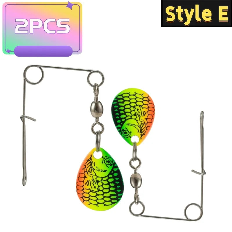 2Pcs Hard Spoon Bass Lures Spinner Bait With L-pin Fishing Gear Bait Artificial Bait Strong Pulling Force Bait Fishing Equipment