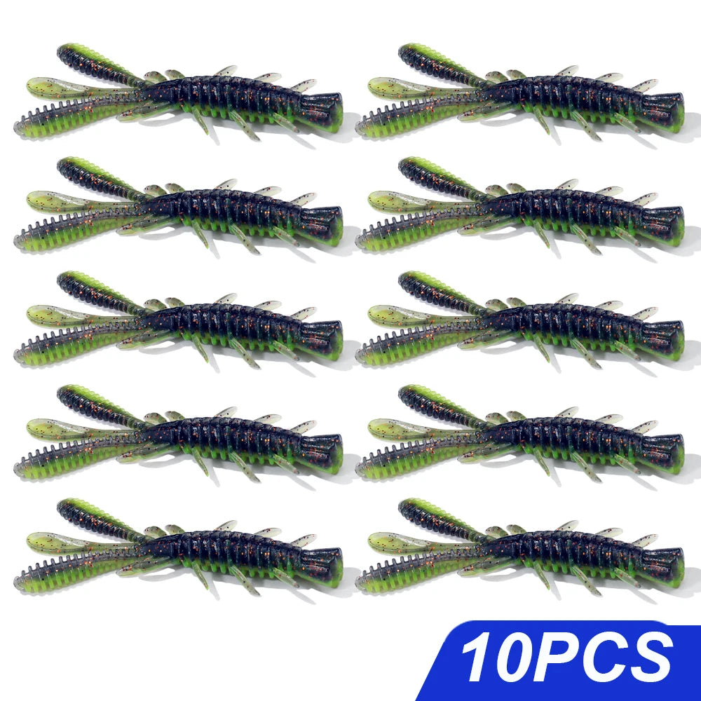 Floating Soft Lures Kit 5cm 6cm 7cm Shrimp Jig Rig Pesca Gear Tackle Silicone Swimbait Carp Attract Fishing Set 10-20pcs Bait