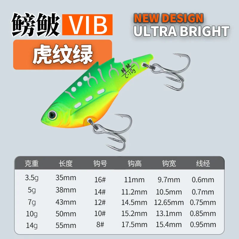 NUNATAK Metal VIB Bait 5g/7g/10g/14g High Frequency Tremor VIB Bass Lure Hard Minnow TROUT Baits Sinking Bait Glowing Sea Lure