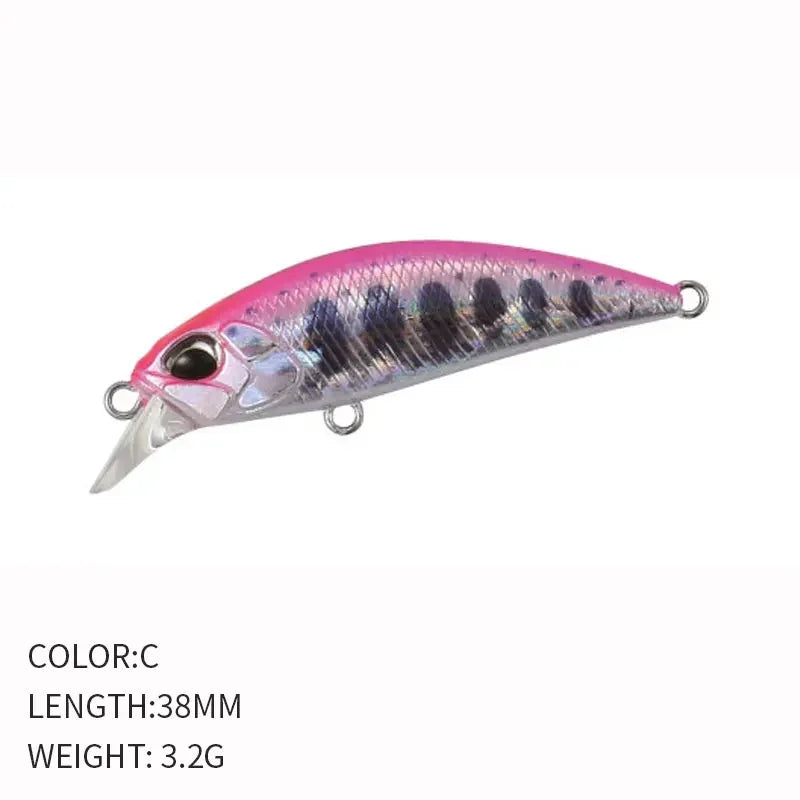 ALASICKAHot 38mm 3.2g Mini Sinking Minnow Fishing Lures Jerkbaits Peche Artificial Bait Wobbler Lure for Trout Bass Carp Fishing