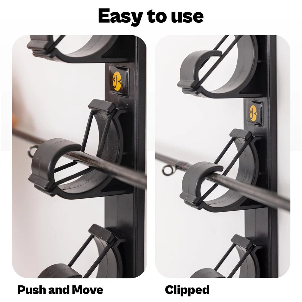 6-Slot Fishing Rod Rack - Universal Horizontal/Top Mount Holder for Spinning/Casting Rods Clamp Fits All Fishing Poles