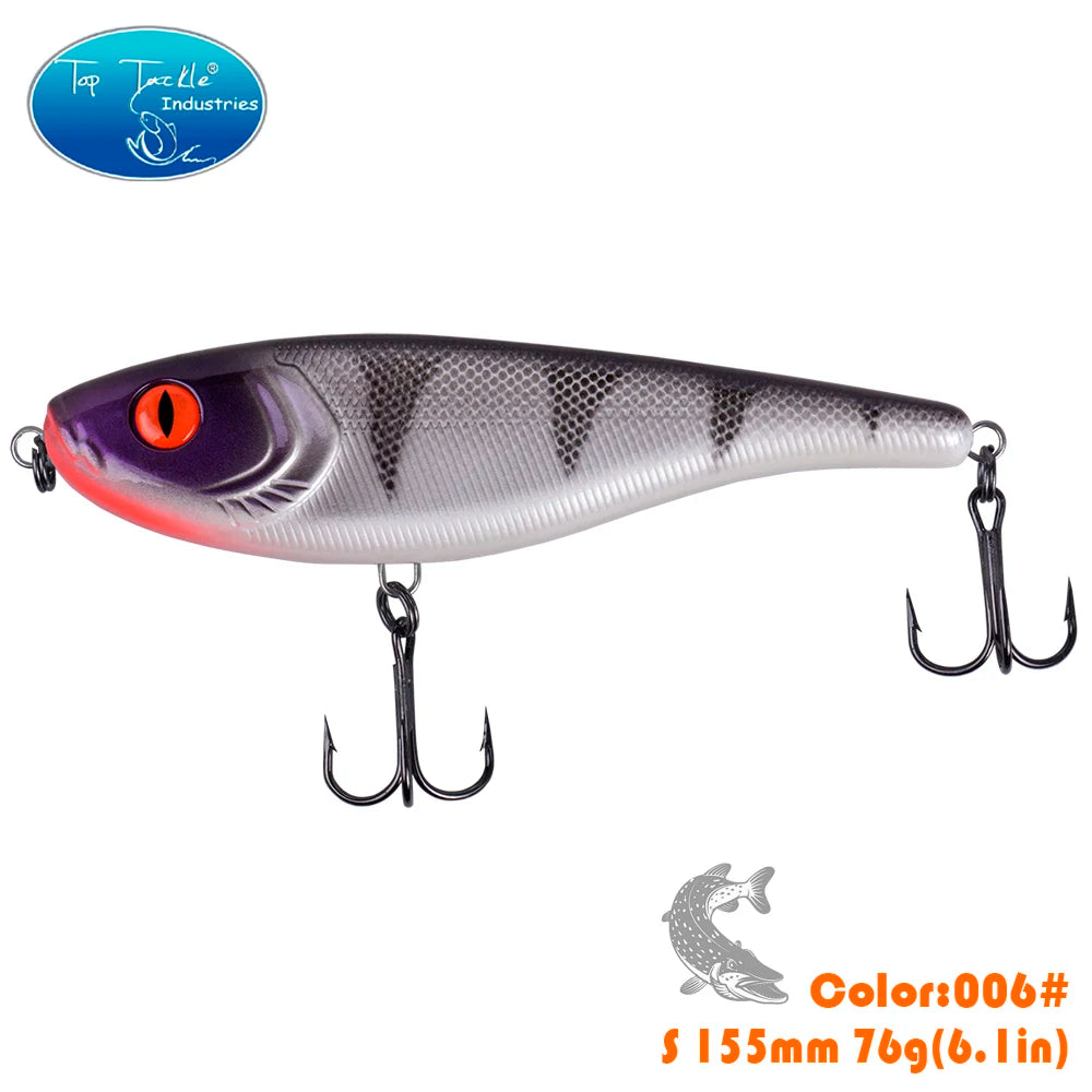 CF LURE 155mm 75g Balance Slow Sinking Jerk bait Fishing Lure Hard Baits Pike Fishing