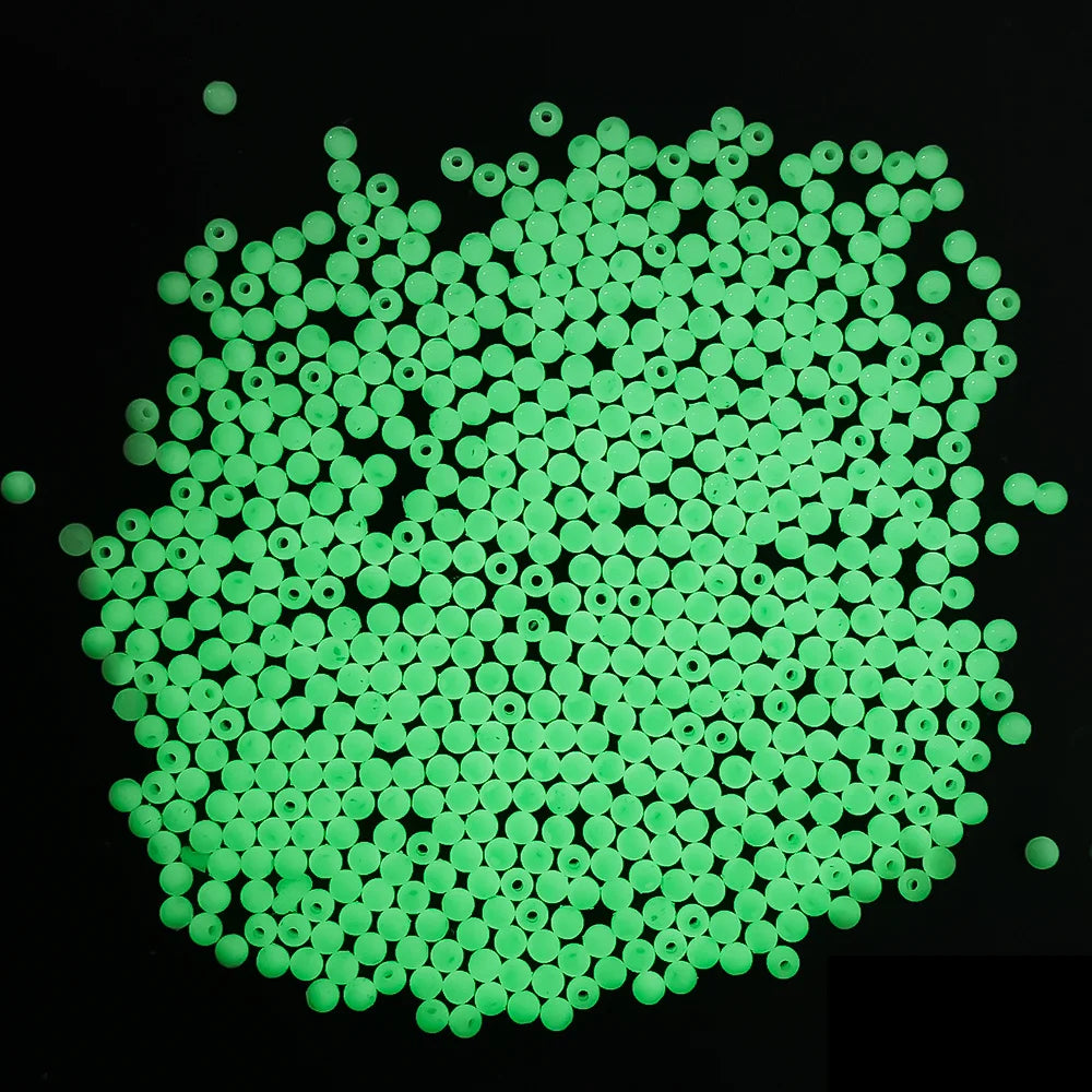 100pcs Fishing Glow Beads Luminous Polystyrene for Trout Salmon Carp Fishing Tackle Lure Making Glow in The Dark 5 Sizes Tool