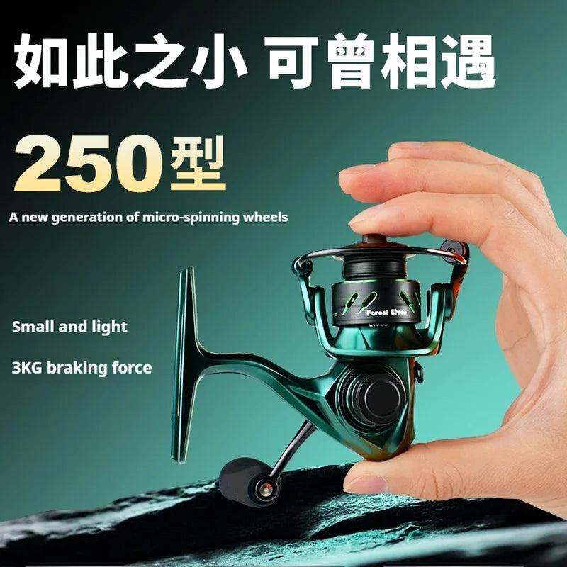 CADENCE Small Size Metal Spinning Reel For Road Rod Special Mini Lure Fishing Reel With Slanted Mouth Line Cup Fishing Gear