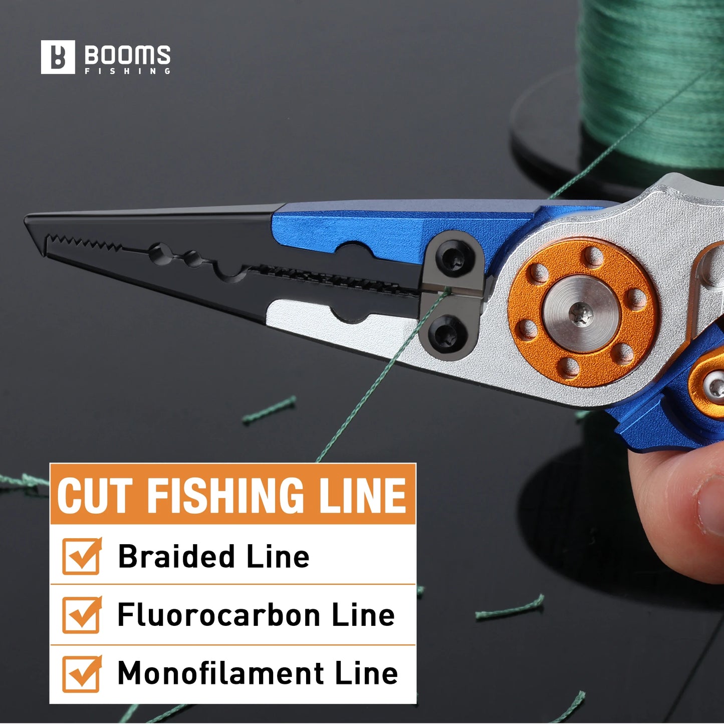 5.8in/15cm Aluminum Fishing Pliers Saltwater Tackle Kit Multitool Hook Remover Split Ring with Coiled Lanyard and Sheath