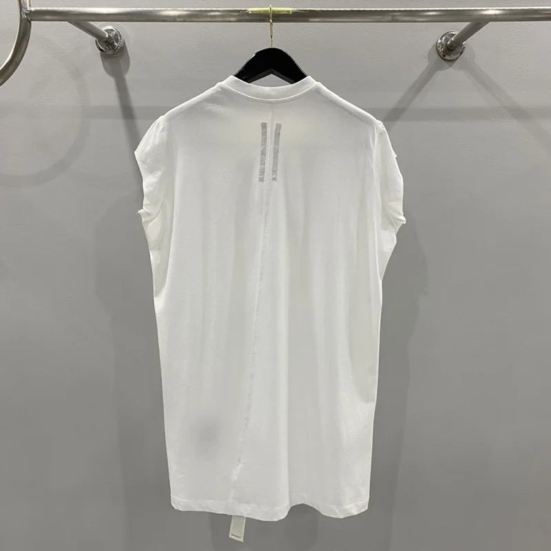 HKSH Summer New Men's Tide Dark Cotton T-shirt Classic Large Size Loose Ragged Edge Solid Color Tank Tops Chic Punk Vest HK2022