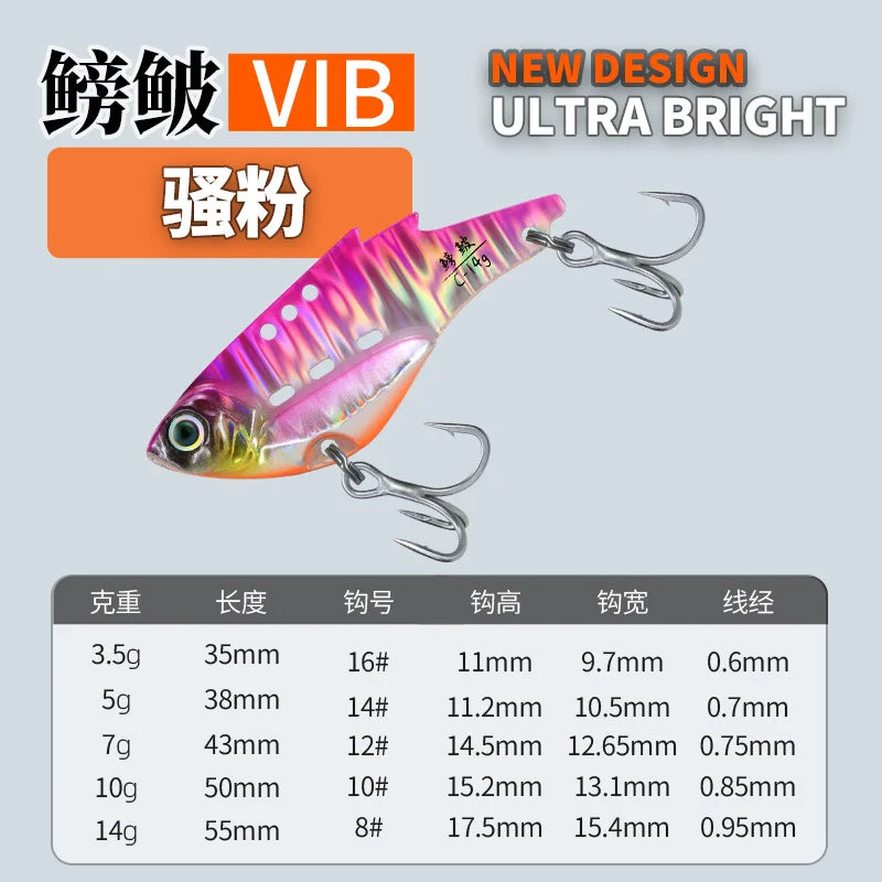 NUNATAK Metal VIB Bait 5g/7g/10g/14g High Frequency Tremor VIB Bass Lure Hard Minnow TROUT Baits Sinking Bait Glowing Sea Lure