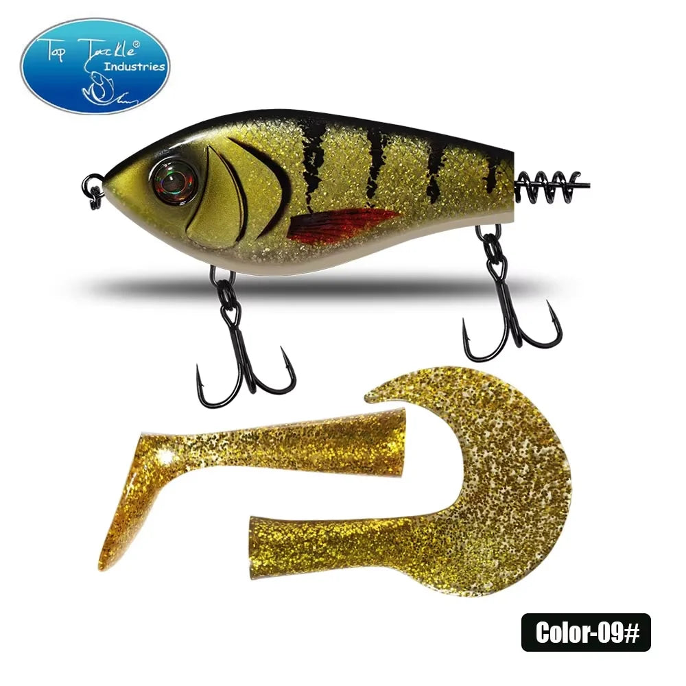 toptackle pike fishinglure hardbait 100mm75g  Jerk Baits Slow Sinking Fishing Lure pike Pesca Bass Musky jerk baits Qulity Hooks