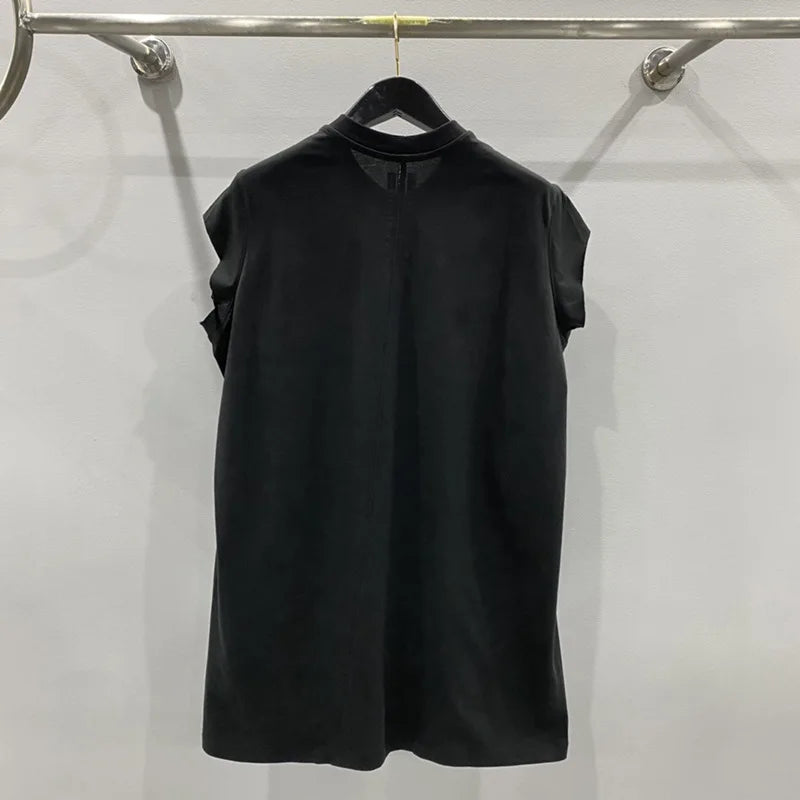 HKSH Summer New Men's Tide Dark Cotton T-shirt Classic Large Size Loose Ragged Edge Solid Color Tank Tops Chic Punk Vest HK2022