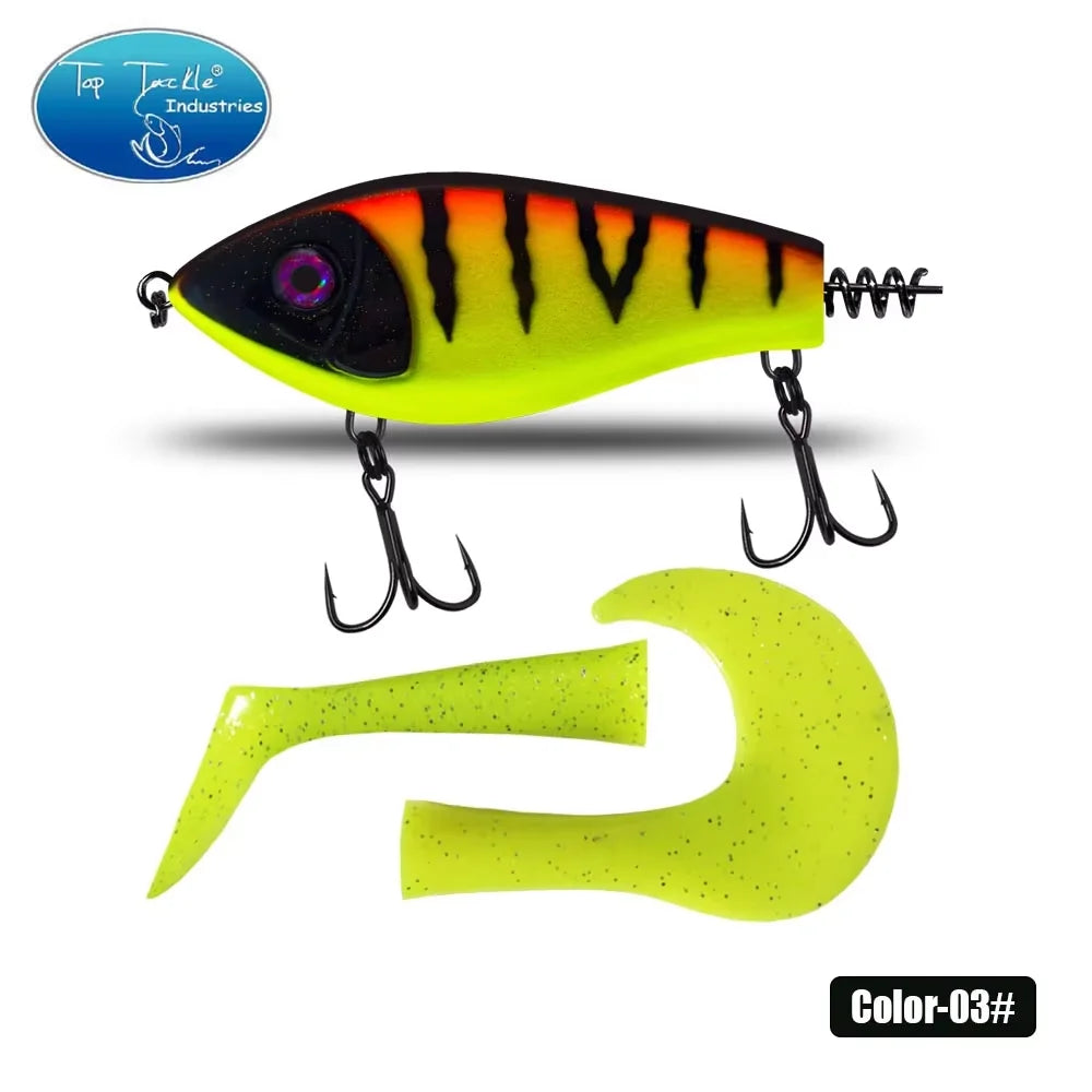 toptackle pike fishinglure hardbait 100mm75g  Jerk Baits Slow Sinking Fishing Lure pike Pesca Bass Musky jerk baits Qulity Hooks