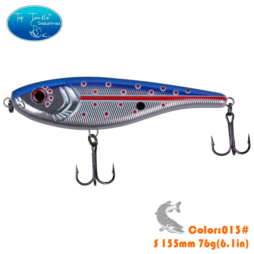 CF LURE 155mm 75g Balance Slow Sinking Jerk bait Fishing Lure Hard Baits Pike Fishing