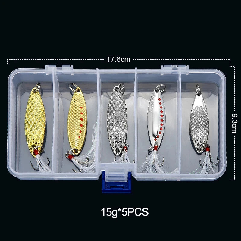 Metal Spinner Spoon trout Fishing Lure Vib Leech Lures 5g 7g 10g 15g 20g Artificial Bait Fishing Tackle for Bass Pike Perch