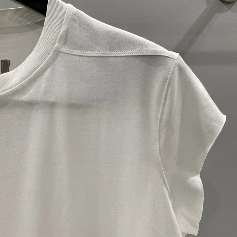 HKSH Summer New Men's Tide Dark Cotton T-shirt Classic Large Size Loose Ragged Edge Solid Color Tank Tops Chic Punk Vest HK2022