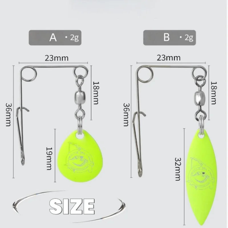 2Pcs Hard Spoon Bass Lures Spinner Bait With L-pin Fishing Gear Bait Artificial Bait Strong Pulling Force Bait Fishing Equipment