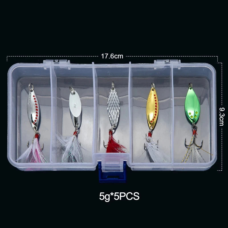 Metal Spinner Spoon trout Fishing Lure Vib Leech Lures 5g 7g 10g 15g 20g Artificial Bait Fishing Tackle for Bass Pike Perch
