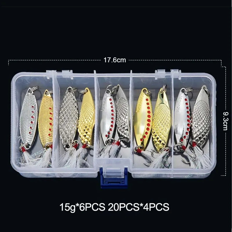 Metal Spinner Spoon trout Fishing Lure Vib Leech Lures 5g 7g 10g 15g 20g Artificial Bait Fishing Tackle for Bass Pike Perch