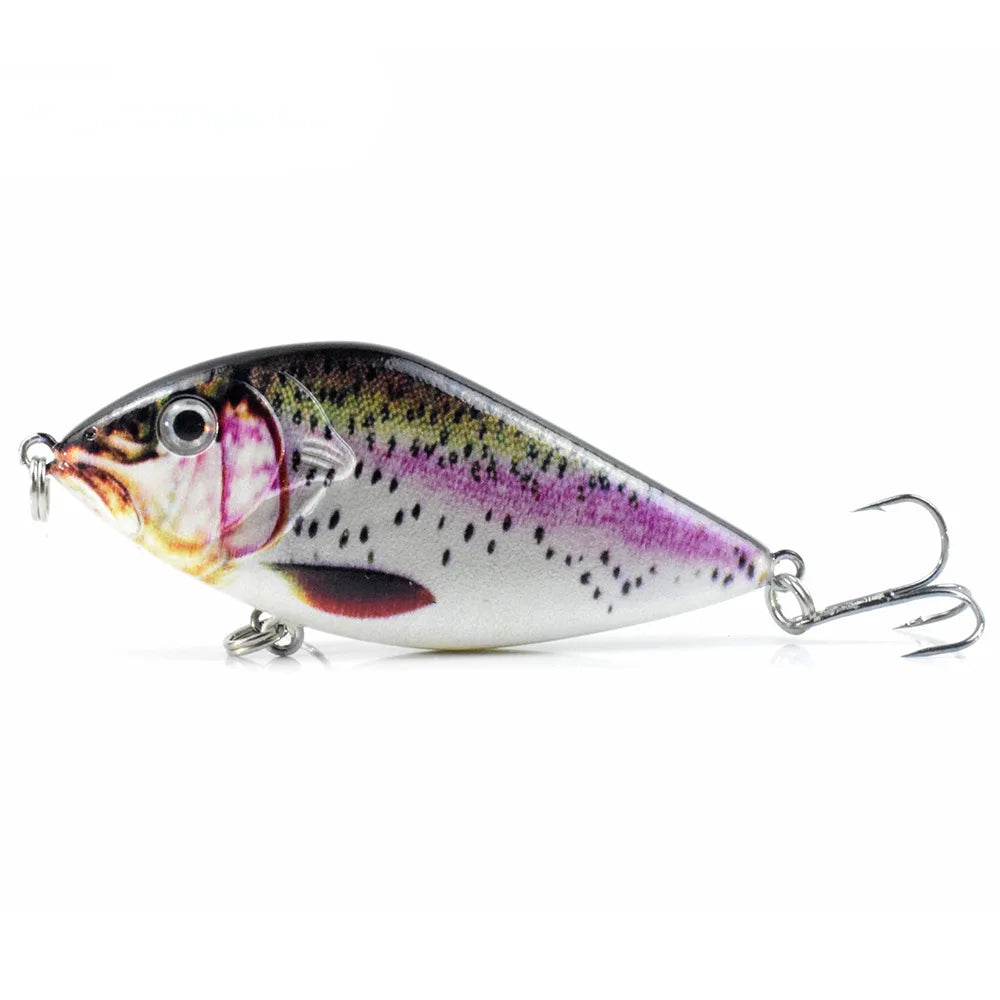 7CM 14.5G Fishing Lure Slow Sinking Slide Glide Jerkbait Wobblers Rattle Hard Artificial Baits Pike Musky Bass Tackle