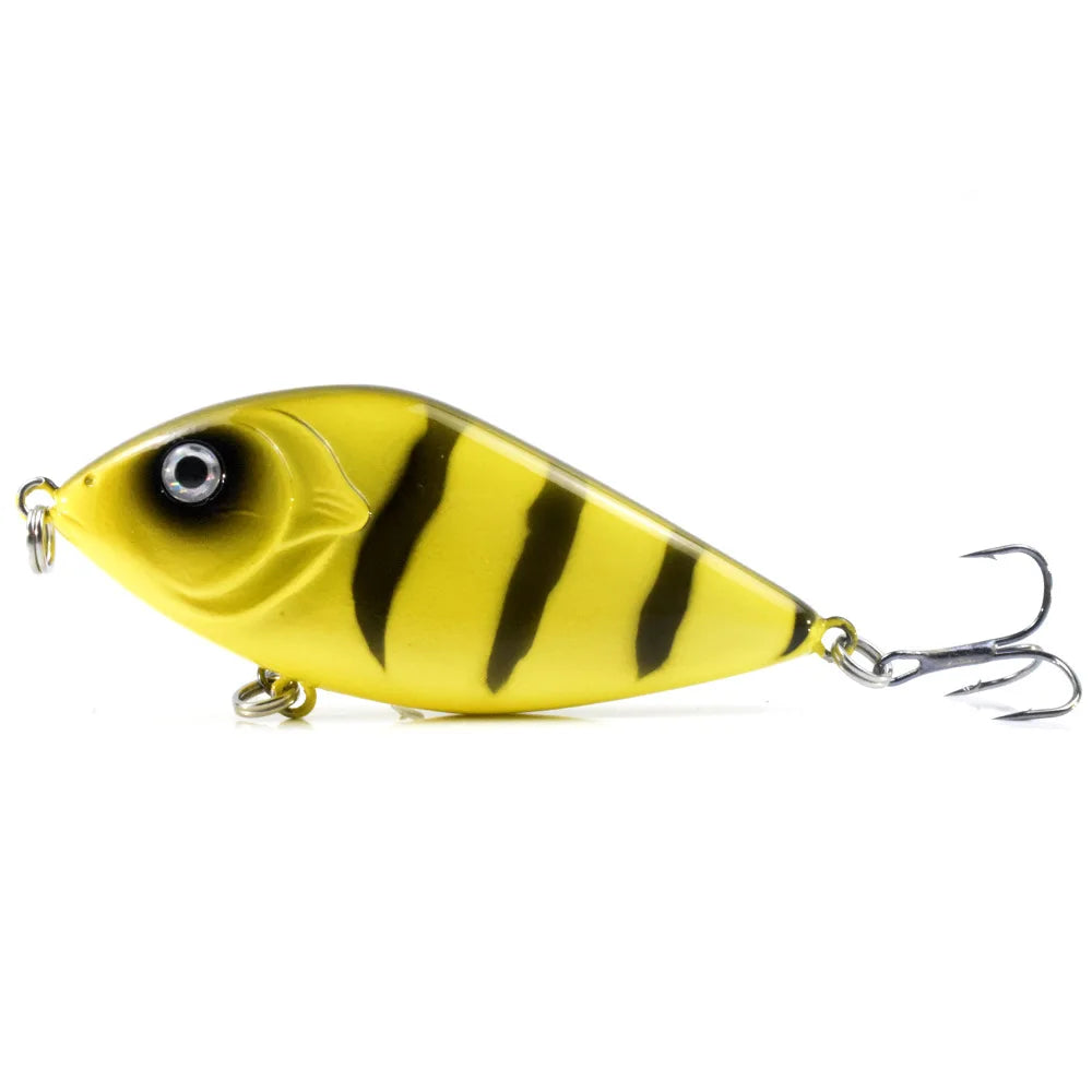 7CM 14.5G Fishing Lure Slow Sinking Slide Glide Jerkbait Wobblers Rattle Hard Artificial Baits Pike Musky Bass Tackle
