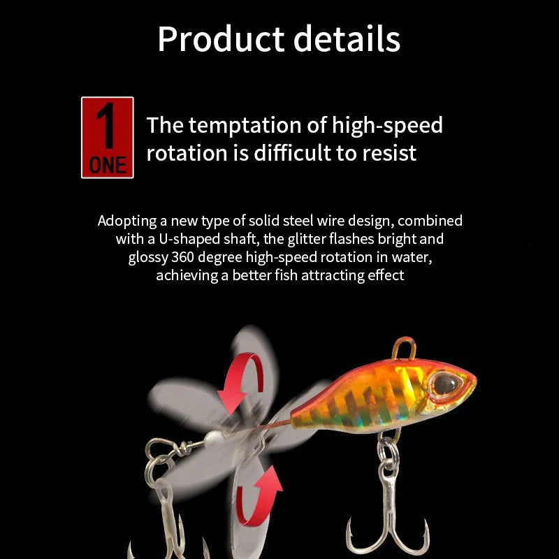 Rotating Tail VIB vibration Bait Spinner Spoon Fishing Lures Jigs Tractor Fishing Hard Baits Tackle Pesca