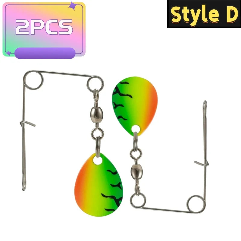 2Pcs Hard Spoon Bass Lures Spinner Bait With L-pin Fishing Gear Bait Artificial Bait Strong Pulling Force Bait Fishing Equipment