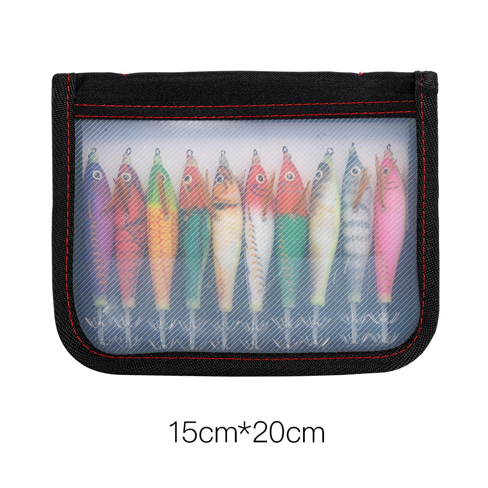 10pcs/Set  Luminous Horizontal Squid Jig Wood Shrimp Squid Sharp Hook Lures Octopus Cuttlefish Shrimp Saltwater Baits