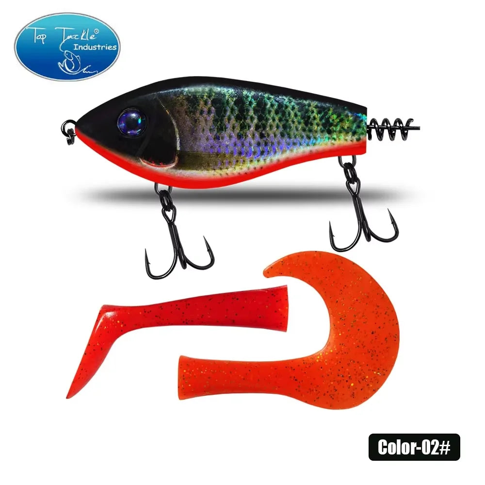 toptackle pike fishinglure hardbait 100mm75g  Jerk Baits Slow Sinking Fishing Lure pike Pesca Bass Musky jerk baits Qulity Hooks