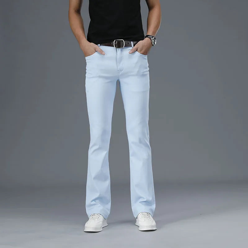 Jeans Men Men's Big Flared Jeans Boot Cut Leg Flared Loose Fit Male Designer Classic Casual Jeans Jeans For Men